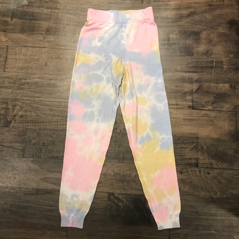 RagDoll LA Tie Dye Knit Pant Rainbow Tie Dye NWT